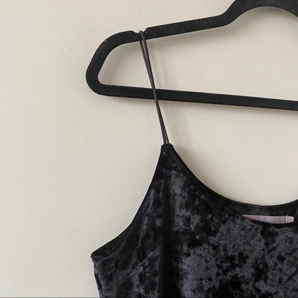 Twik-Crushed Velvet Spaghetti Strap Shift Dress - Picture 4 of 11